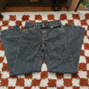 *SOLD* Faded Black/Grey Low Straight Divided Jeans